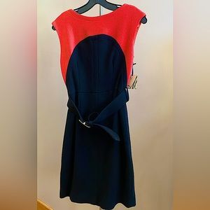 Milly Darla Guava Black Colorblock Dress Size 4